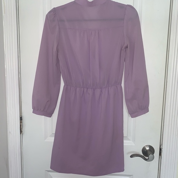 Lavender Long Sleeve Tulip Wrap Dress - Picture 3 of 3